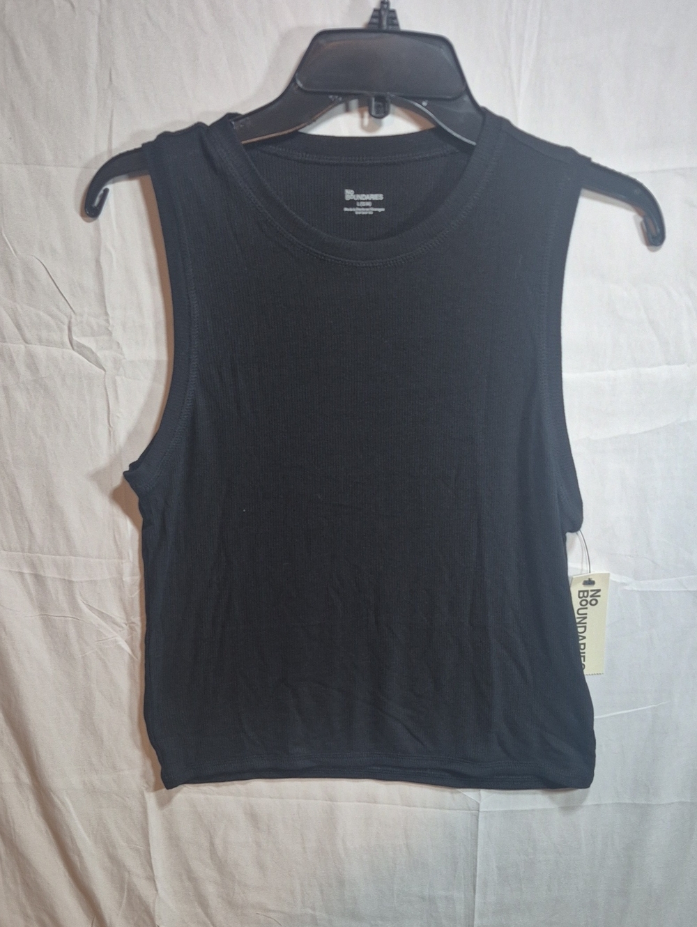 Black Ribbed Sleeveless Tank Top